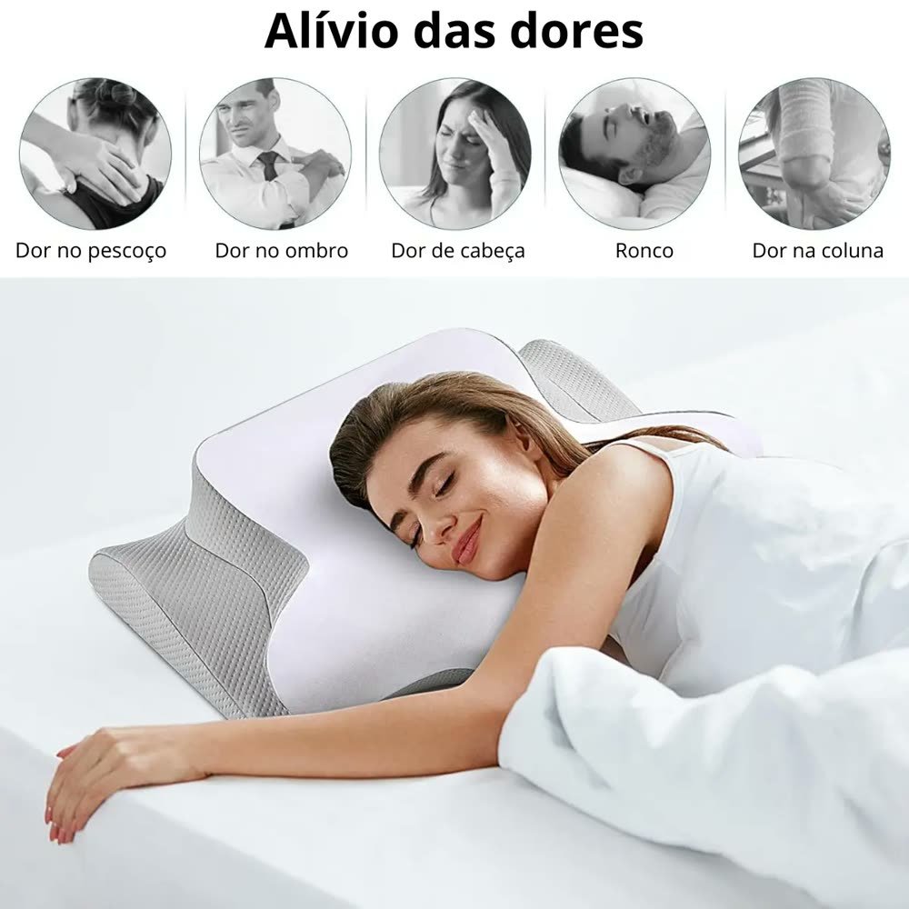 Alívio de dor no pescoço, dor no ombro, dor de cabeça, ronco e dor na coluna